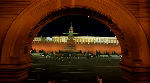 Red square, Moscow, night Stock Footage 49043908