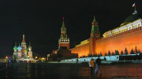 Red Square night Stock Footage 888872