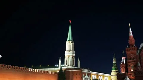 Red square night Stock Footage 12467019