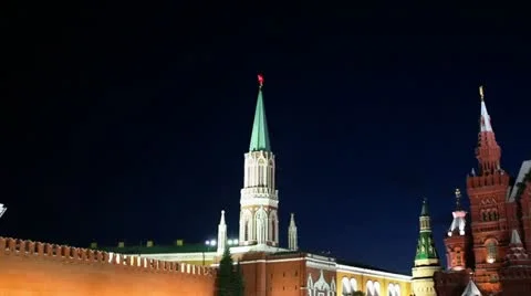 Red square night Stock Footage 12467046