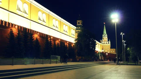 Red Square at Night Stock Footage 23836880