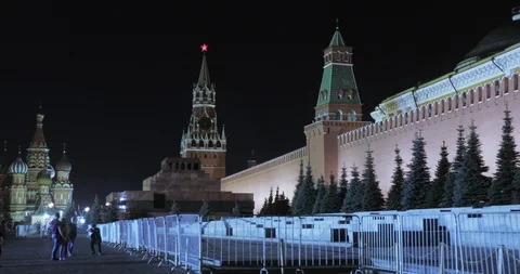 Red Square at night Video stock 93701325
