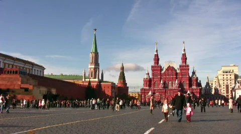 Red Square October 10 2008 in Moscow Russia. Stock Footage 307041
