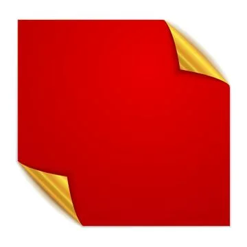 Red square paper sticker. Vector illustration. Stock Illustration