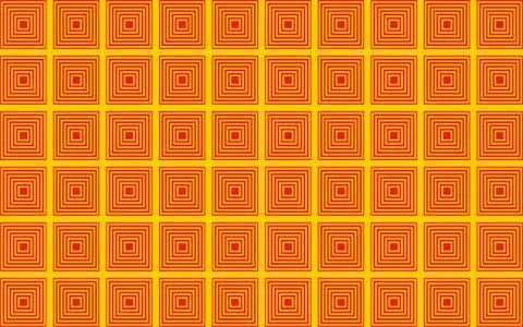 Red square pattern on yellow background. Ilustración de archivo