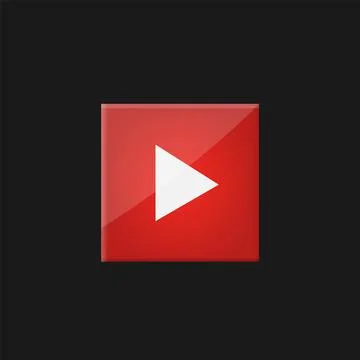 Red square play sign Stock Illustration
