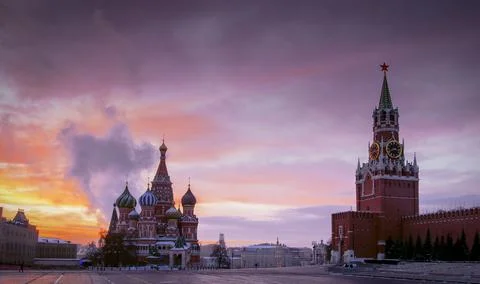 Red Square with St. Basil's Cathedral Stock Photos
