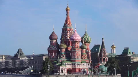 Red Square, St Basil's Church, Moscow, Russia Video stock 61787873