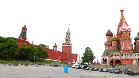 Red Square. St Basil's Church. Moscow  Street Stock Footage 77018446
