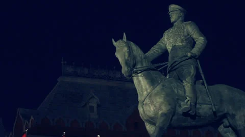 Red Square Statue Stock Footage 23812467