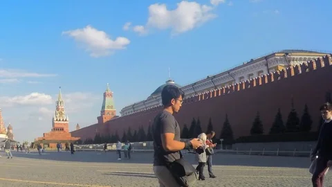 Red Square On Summer Day Timelapse 스톡 동영상 77285566