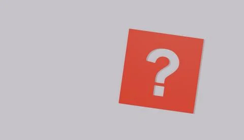 A red square tile featuring a cutout white question mark symbol in the center Stock Photos