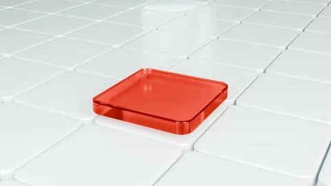 Red Square Tile Floor – Geometric Pattern Stock Illustration