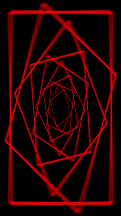 Red square tunnel illusion with fading perspective. Red square tunnel illus.. Stock Footage 345722691