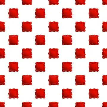 Red square wax seals seamless pattern 库存插图