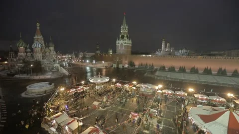 Red Square in Winter Stock Footage 127757597