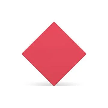 Red squared geometric vertical wall platform foundation decor design 3d ele.. Stock Illustration