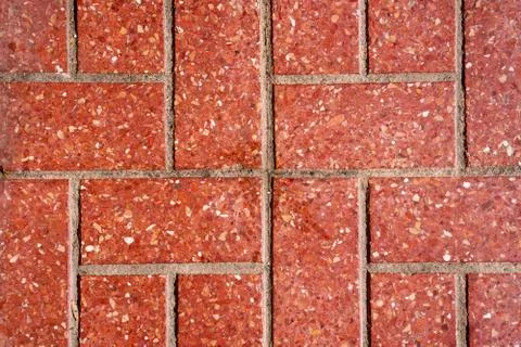 Red squared tiles. Seamless texture. Top view. Stock Photos