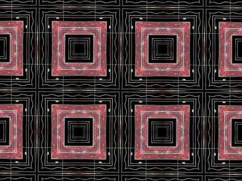 Red squares geometric shapes pattern Stockillustratie