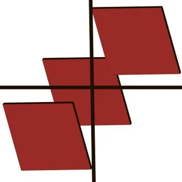 Red squares on a white background Illustrazione stock