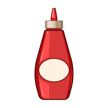 Red squeeze bottle of ketchup or condiment Stock Illustration