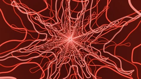 Red Squiggle Star Rotation Stock Footage 100851736