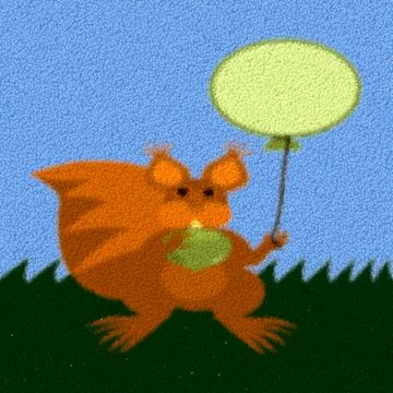 Red squirrel composed of small balls Stock Illustration