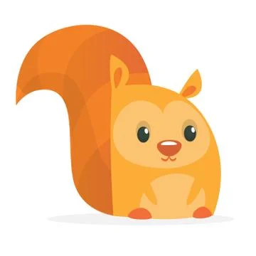 Red Squirrel Vector Illustration. Cartoon squirrel character Stock Illustration