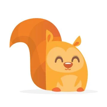 Red Squirrel Vector Illustration. Cartoon squirrel character Stock Illustration