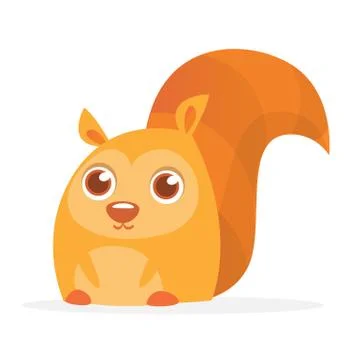 Red Squirrel Vector Illustration. Cartoon squirrel character Stock Illustration
