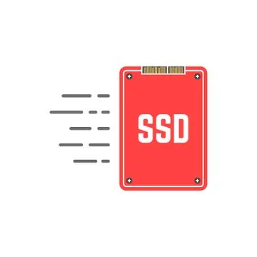 Red ssd like fast data transmissio Stock Illustration