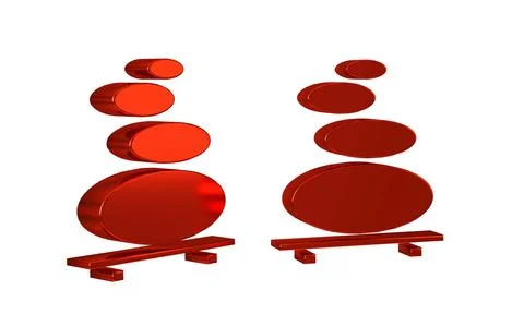 Red Stack hot stones icon isolated on transparent background. Spa salon acc.. Stock Illustration