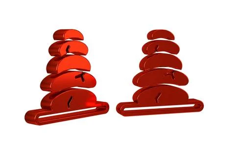 Red Stack hot stones icon isolated on transparent background. Spa salon acc.. Illustrazione stock