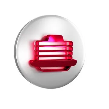 Red Stack of pancakes with honey icon isolated on transparent background. B.. Stock Illustration