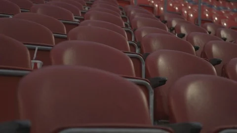 Red Stadium Seating After A Game Stock Footage 118095516