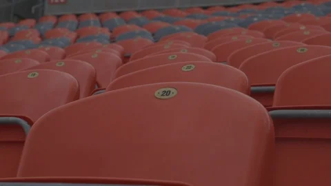 Red Stadium Seats with Numbers Stock-Footage 115861772