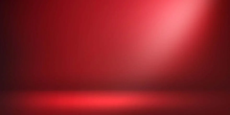 Red Stage 3D Rendered Empty Room space with Spot Light Stock Illustration