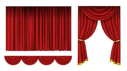 Red stage curtains design. Vector illustration Stock Illustration