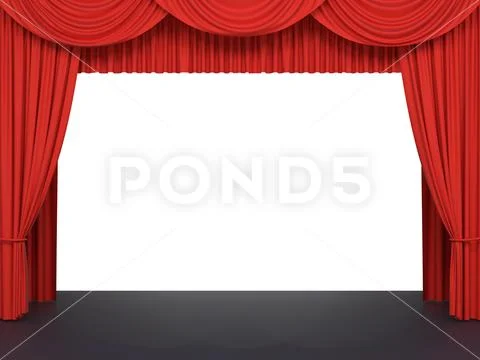 Red stage curtains Stock Illustration