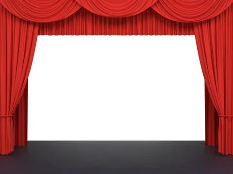 Red stage curtains Stock Illustration