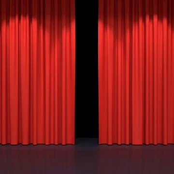 Red stage curtains Stock Illustration