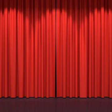 Red stage curtains Stock Illustration