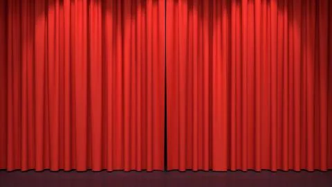 Red stage curtains Stock Illustration