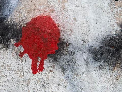 Red stain on the wall Stock Photos