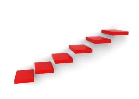 Red stairs Stock Illustration