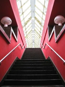 Red stairs Stock Photos