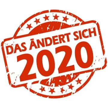 Red stamp with Banner that changes in 2020 (in german) Stock Illustration