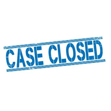 Red stamp case closed , vector illustration on white Stock Illustration