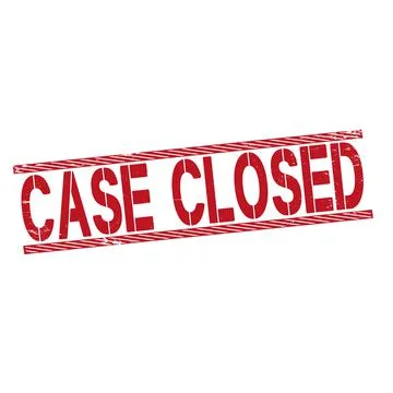 Red stamp case closed , vector illustration on white Illustrazione stock