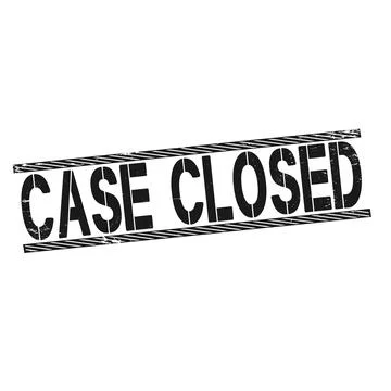 Red stamp case closed , vector illustration on white Stock Illustration